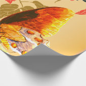 ぶどう葉及び蝶の包装紙 ラッピングペーパー (角)