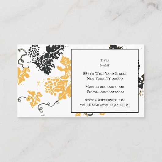 ぶどう葉 名刺 (裏面)