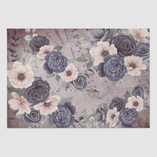 ぶどう酒と花ティッシュペーパー 薄葉紙 (正面)