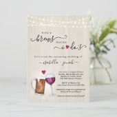 ぶどう酒と醸造酒を飲んでからカップルブライダルシャワー 招待状 (スタンド正面)