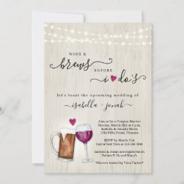 ぶどう酒と醸造酒を飲んでからカップルブライダルシャワー 招待状