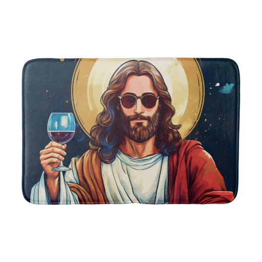 ぶどう酒を飲むイェス・キリスト バスマット (正面)