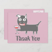 ぶどう酒を飲んだデビルキャットありがとう ポストカード (正面/裏面)