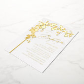 ぶどう離れ金ゴールド植物洗礼 箔招待状 (回転した状態)