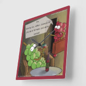 ぶどう離婚おもしろい壁時計 スクエア壁時計 (傾斜)