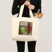 ぶどう離婚おもしろい ラージトートバッグ (正面(商品))