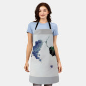 ぶどう・ねずみ渡辺聖亭 エプロン (着用した状態)