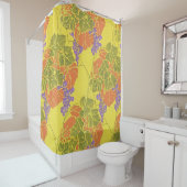 ぶどう、ぶどうつる植物、オレンジイエローグリーンパープル シャワーカーテン (インサイチュ)