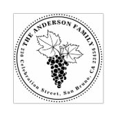 ぶどう |カスタムファミリー名&ラウンド差出人住所 ラバースタンプ (インプリント)