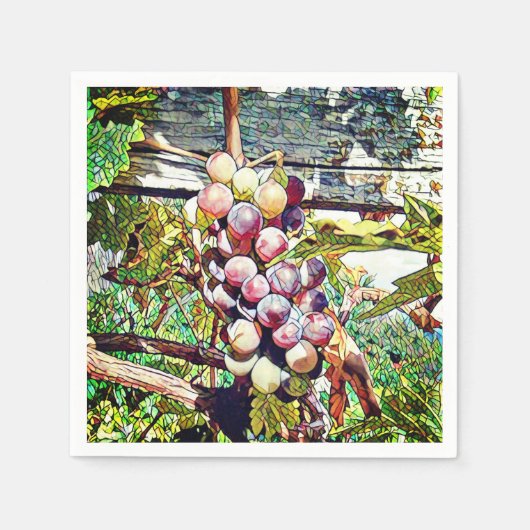 ぶどう。 スタンダードカクテルナプキン (正面)