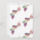 ぶどう |ワイナリー |水モダン色ブライダルシャワー 招待状 (裏面)