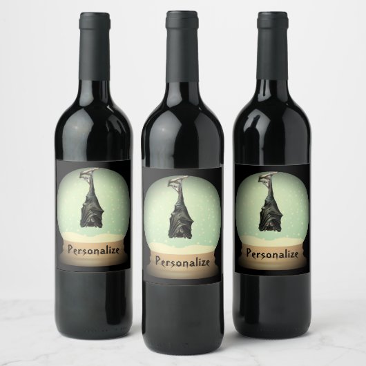 ぶら下がったこうもりスノウヴィンテージ ワインラベル (ボトル)