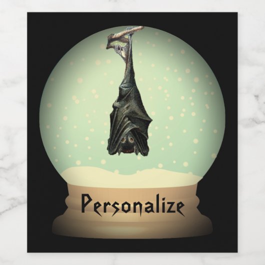 ぶら下がったこうもりスノウヴィンテージ ワインラベル (シングルラベル)