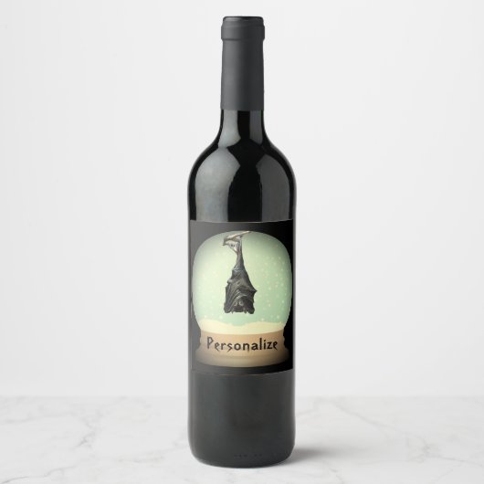 ぶら下がったこうもりスノウヴィンテージ ワインラベル (正面)