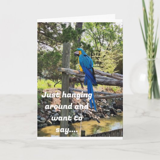 ぶら下がったとのまわりにハッピーバースデーを言いたい カード (正面)