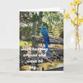 ぶら下がったとのまわりにハッピーバースデーを言いたい カード (黄色い花)