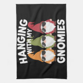 ぶら下がったとMy Gnomiesガーデンおもしろい格言 キッチンタオル (縦)