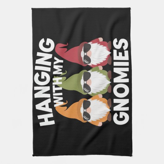 ぶら下がったとMy Gnomiesガーデンおもしろい格言 キッチンタオル (縦)