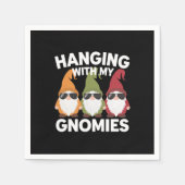 ぶら下がったとMy Gnomiesガーデンおもしろい格言 スタンダードカクテルナプキン (正面)