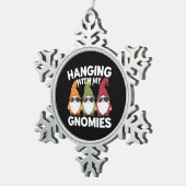 ぶら下がったとMy Gnomiesガーデンおもしろい格言 スノーフレークピューターオーナメント (右)