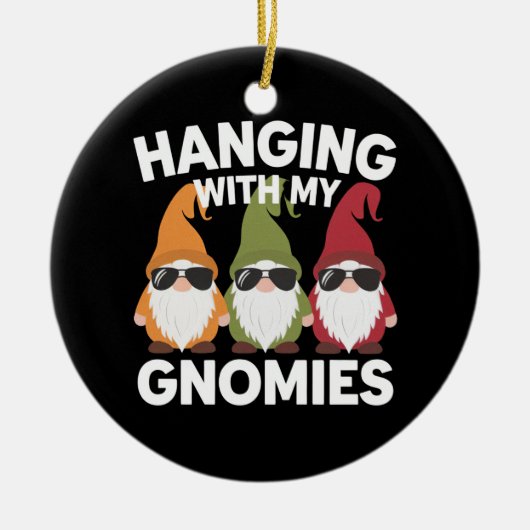 ぶら下がったとMy Gnomiesガーデンおもしろい格言 セラミックオーナメント (正面)