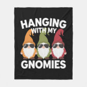 ぶら下がったとMy Gnomiesガーデンおもしろい格言 フリースブランケット (正面)