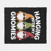 ぶら下がったとMy Gnomiesガーデンおもしろい格言 フリースブランケット (正面(横))