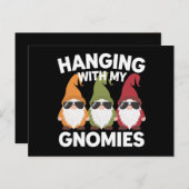 ぶら下がったとMy Gnomiesガーデンおもしろい格言 ポストカード (正面/裏面)