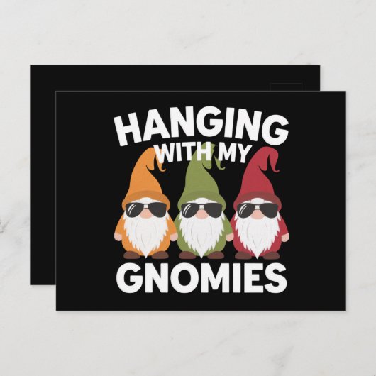 ぶら下がったとMy Gnomiesガーデンおもしろい格言 ポストカード (正面/裏面)