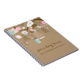 ぶら下がったなおり及び瓶ノート、ベビーシャワーのアドバイス ノートブック (右側)