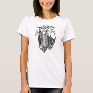ぶら下がったなこうもりの女性Tシャツ Tシャツ