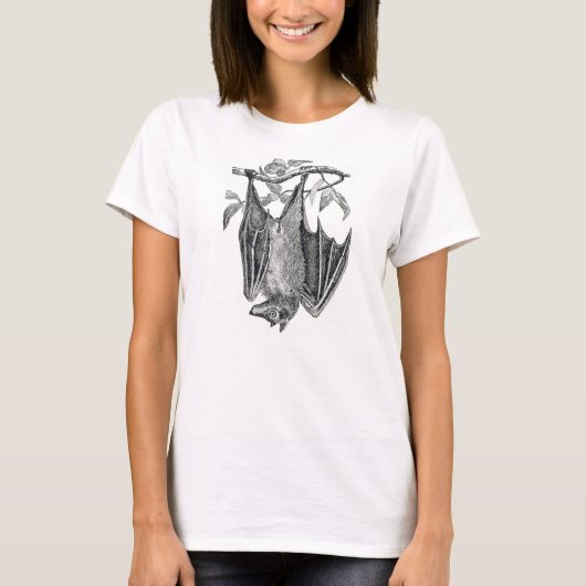 ぶら下がったなこうもりの女性Tシャツ Tシャツ (正面)