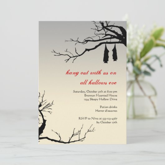 ぶら下がったなこうもりは枝腐食の上品ハロウィンを暴露します 招待状 (スタンド正面)