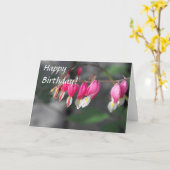 ぶら下がったなハート カード (黄色い花)