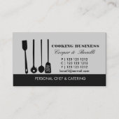 ぶら下がったなパスタの曲がったへら、スプーンの道具 名刺 (正面)