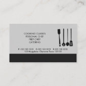 ぶら下がったなパスタの曲がったへら、スプーンの道具 名刺 (裏面)