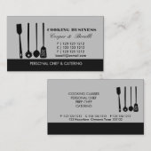 ぶら下がったなパスタの曲がったへら、スプーンの道具 名刺 (正面/裏面)