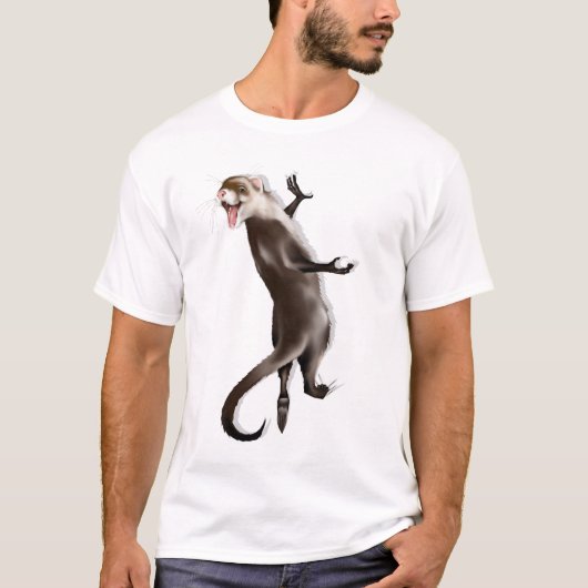 ぶら下がったなフェレットのTシャツ Tシャツ (正面)
