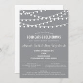 ぶら下がったなライトカップルのシャワーの招待状 招待状 (正面/裏面)