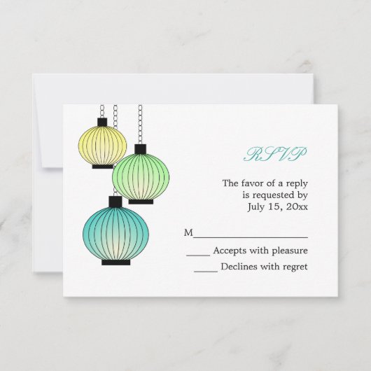 ぶら下がったなランタンRSVPカード 出欠カード (正面)