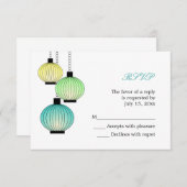 ぶら下がったなランタンRSVPカード 出欠カード (正面/裏面)