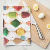 ぶら下がったな宝石のビーズのカーテン キッチンタオル (四つ折り)