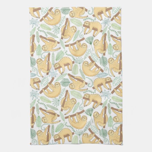 ぶら下がったな怠惰 キッチンタオル (縦)