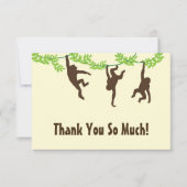 ぶら下がったな猿は感謝していしています サンキューカード (正面)