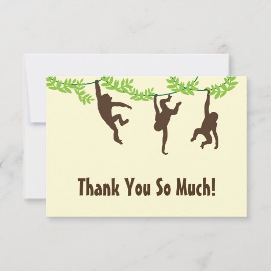 ぶら下がったな猿は感謝していしています サンキューカード (正面)