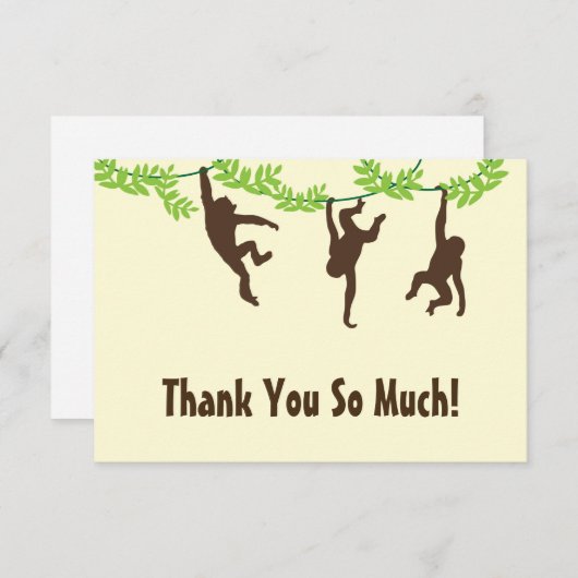 ぶら下がったな猿は感謝していしています サンキューカード (正面/裏面)