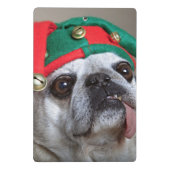 ぶら下がったな舌を搭載するおもしろいな見るパグ ミニクリップボード (裏面)