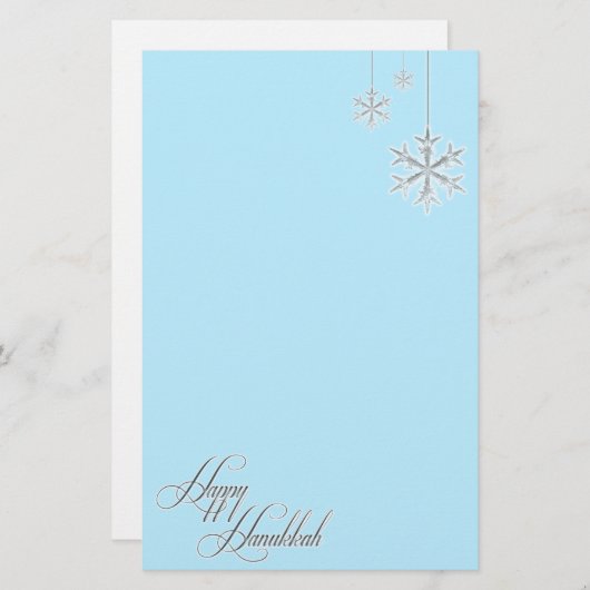 ぶら下がったな雪片(青い) 便箋 (正面/裏面)