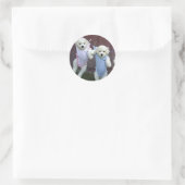 ぶら下がったののまわりに子犬 ラウンドシール (バッグ)