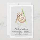 ぶら下がったのまわりに |スロースベビーシャワー招待状 招待状 (正面)